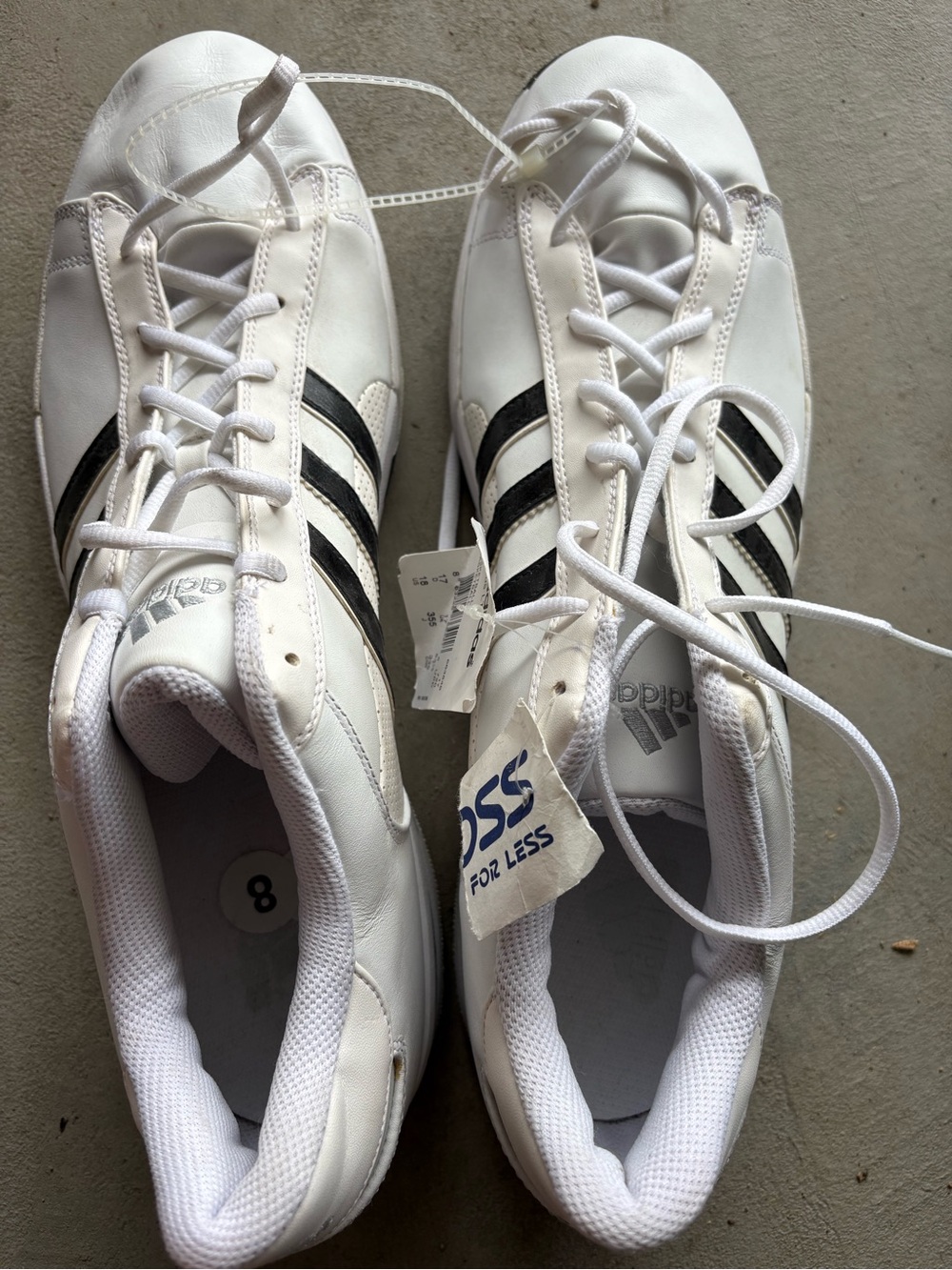 adidas White Athletic Sneakers with Black Stripes